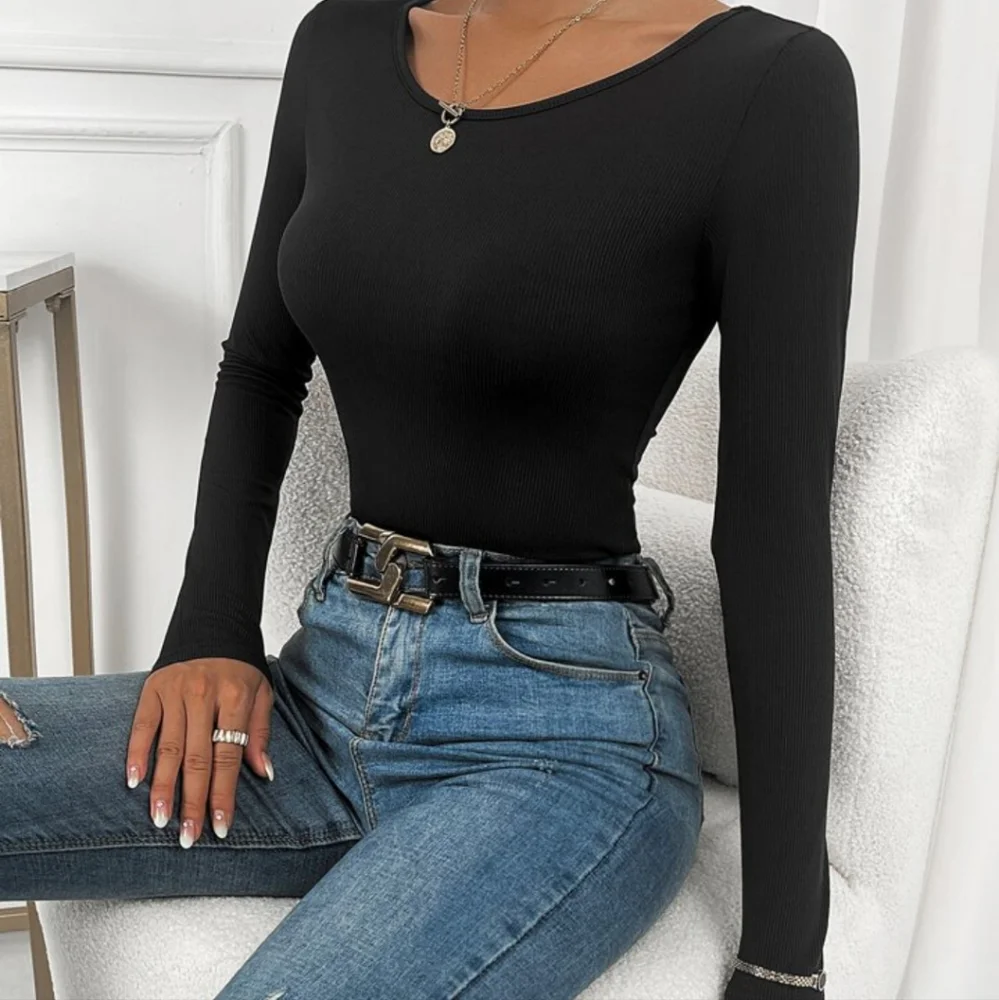 NWOT SHEIN Black Lace Up Back Bodysuit Size M 🔥 - Picture 4 of 9